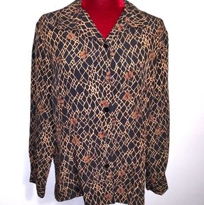 Sag Harbor Petites Floral Blouse Sz 14